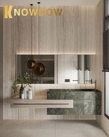 KNOWDOW italien marbre Villa vanité luxe salle de bain comptoir manoir évier armoire haute qualité personnaliser taille