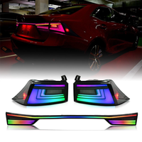 Feu arrière LED RGB fumé avec clignotant séquentiel, boîtier étanche IP68, lampe arrière de remplacement pour Lexus IS250 2013 à 2020