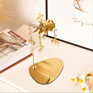 ديكور الغرفة هدايا عيد الميلاد صينية ثلاثية دوارة شمعة دائري جنية علاج بالروائح العطرية حامل شمعة رنين الرياح - Product Image 3