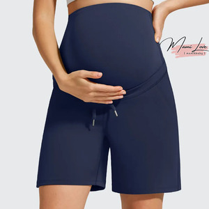 Shorts de sport de maternité avec poches, pantalons d'entraînement confortables à porter par-dessus le ventre, vêtements de <span class=keywords><strong>grossesse</strong></span> d'été - Product Image 1