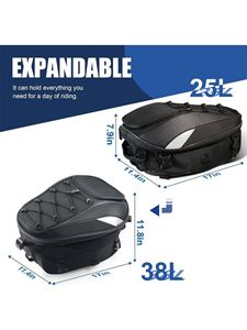 Motorcycle Rear Seat Helmet <b>Bag</b>, Large-capacity Riding <b>Bag</b>, Travel Backpack, Waterproof Rear <b>Bag</b> - Product Image 4