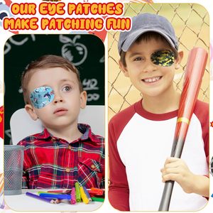 60 pezzi cerotti adesivi per gli occhi per bambini ragazzi, 12 stili di bende per occhi per bambini bende per bende - Product Image 6
