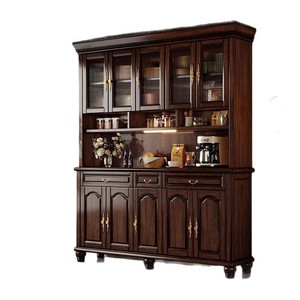 North American Black Walnut Wood <b>Sideboard</b> Solid Wood Retro Style Large Living Room Cabinet Storage Wall Mounted Home Furniture - Product Image 5