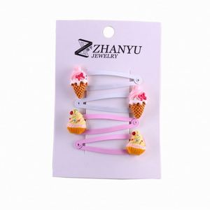 Pinza de pelo de helado blanco, pinza de pelo de Metal para niña pequeña, conjunto de accesorios para el cabello para niños, venta al por mayor - Product Image 2
