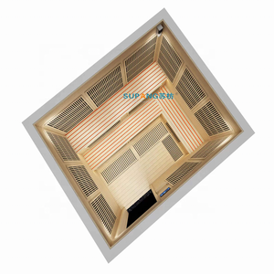 Sauna infrarouge lointain en bois massif de pruche pour 3 personnes, avec panneau de commande informatisé et faible EMF – Maisons miniatures abordables - Product Image 1