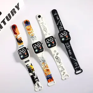 Hot Selling Kids LED Digital Display Electronic Watch 40mm Cartoon Style with Glass Case Buckle Clasp 3 ATM Water Resistance