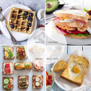 Piatti antiaderenti Double Sided facile da pulire <span class=keywords><strong>tostapane</strong></span> per formaggio alla griglia perfetto manico Cool Touch Plastic Breaskfast Sandwich Maker - Product Image 6