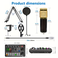 Microphone à condensateur professionnel F998 jeu de cartes son casque filaire en plastique ABS/Audio 2 M micro organismes autochtones