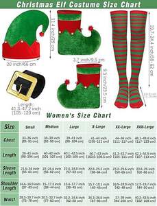 Kerstkostuums Jurk + Hoed + Sokken + Schoenen + Riem Kerst Elf Set Volwassen Kids Nieuwjaar Xmas Pak - Product Image 3