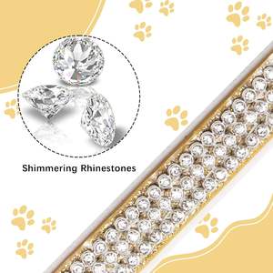 Collares de perro con diamantes de imitación brillantes, collares de perro ostentosos para mascotas pequeñas y medianas, collares de diamantes brillantes con estilo de lana de cuero brillante - Product Image 5
