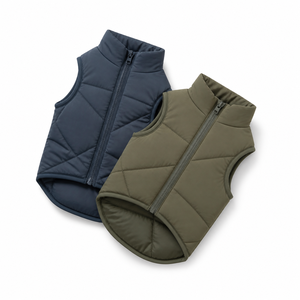 Veste matelassée pour chien à col montant et fermeture éclair, sans manches, chaude, personnalisable OEM/ODM, pour chiens de petite et moyenne taille - Product Image 1