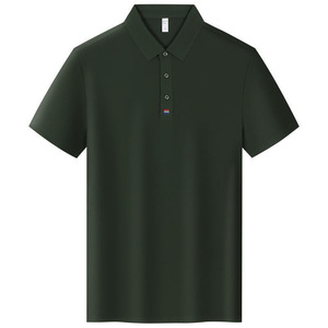 Camisa Polo de Manga Corta Azul Marino de Color Sólido para Uso Diario - Product Image 4