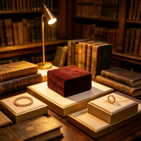 Boîte à bijoux rectangulaire en bois de luxe en velours avec motif carré et taille personnalisée pour une présentation élégante