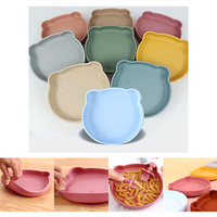 Assiette bébé en silicone antidérapante sans BPA au design classique avec forte succion pour enfants, passe au lave-vaisselle et écologique