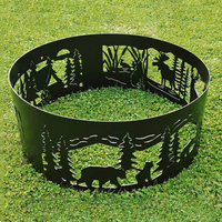 Anneau de foyer en acier personnalisé anneau de feu en métal portable sauvage pour camping en plein air pique-nique feu de joie plages parc patio arrière-cour