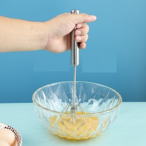 Batteur à œufs semi-automatique à pression manuelle en acier inoxydable, accessoires de cuisine, outils, batteur à œufs électrique manuel - Product Image 4
