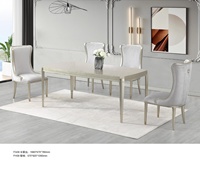 Ensemble de table à manger en bois massif de hêtre et multicouche, style luxe léger américain, 6 places, pour la maison, l'hôtel et la cuisine, durable et écologique