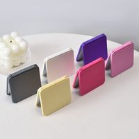 Miroir de maquillage compact carré en plastique, double face, portable, miroir cosmétique de poche, plusieurs couleurs, pour les voyages en plein air