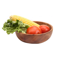Bol en bois de bambou pour la cuisine, salade, noix de coco, avec cuillère