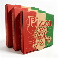 Boîte à pizza en carton ondulé Kraft, adaptée aux aliments, jetable, pour emporter, emballage pour pizza, gâteau, dessert, restaurant, entreprise, emballage