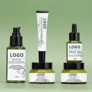 Logotipo personalizado Skin Care Kit remover círculos escuros rejuvenescedor hidratante Tea Plant Eye Cream