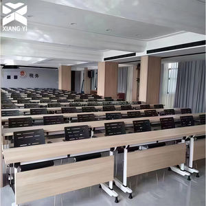 Meubles de bureau commerciaux modernes en bois portables, bureau modulaire, <span class=keywords><strong>table</strong></span> pliante, pieds en métal, salles de <span class=keywords><strong>réunion</strong></span>, <span class=keywords><strong>table</strong></span> de conférence pliable - Product Image 6