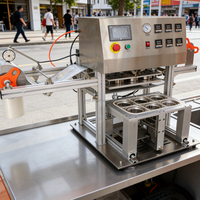 Machine à sceller les gobelets en papier pour boissons, pudding et gelée, scelleuse rapide 6 gobelets à la fois, vente chaude
