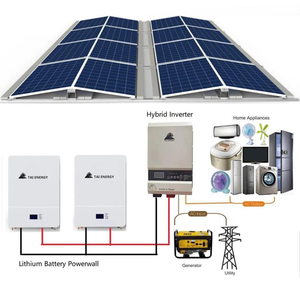 AMSO <b>Solar</b> Hybrid System Full Package 10KW 20Kwh Lithium Ion Battery System Photovoltaic 20Kw Home <b>Solar</b> <b>Power</b> <b>Kit</b> Complete Set - Product Image 1
