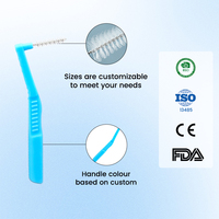 Brosses interdentaires à manche en plastique angulaire pour le nettoyage quotidien des dents