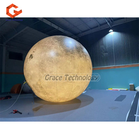 Grand ballon gonflable de planète de lune avec l'éclairage de LED Ballon gonflable de lune pour accrocher