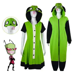 Meilleur fait adulte envahisseur Zim Cosplay Costume vert Anime Costume Cosplay dessin animé Halloween vêtements