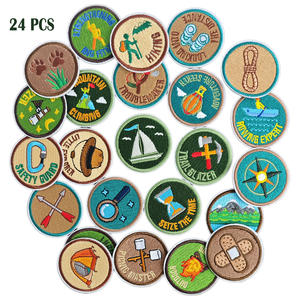 Lovely Different 24 Piezas Cicle Iron on Parche bordado Senderismo Camping Tema Parches bordados de alta calidad para ropa - Product Image 1