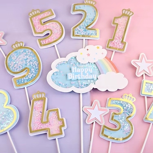 Adorno de Pastel con Lentejuelas Brillantes y Número del 0 al 9 para el Primer Cumpleaños de una Princesita - Product Image 2