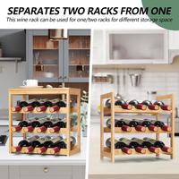 Meuble de rangement à vin autoportant en bois à 6 niveaux pour 24 bouteilles avec panneau décoratif et plateau, mobilier de maison