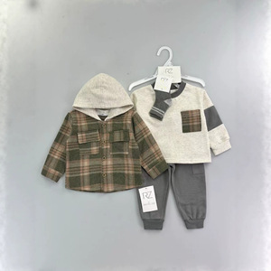 Ensemble de vêtements d'hiver pour bébé garçon, veste, chemise, pantalon, chaussettes, ensembles de vêtements pour garçons, vêtements pour tout-petits, vente en gros, 3-24 mois - Product Image 4