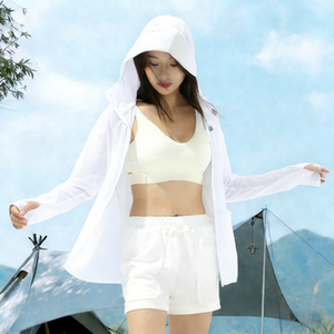 Nouvelle collection été : Vêtements <span class=keywords><strong>anti</strong></span>-<span class=keywords><strong>UV</strong></span> UPF50+ en soie glacée pour <span class=keywords><strong>femme</strong></span>, sensation de fraîcheur, antibactériens, à large bord, <span class=keywords><strong>anti</strong></span>-humidité et <span class=keywords><strong>anti</strong></span>-transpiration - Product Image 2