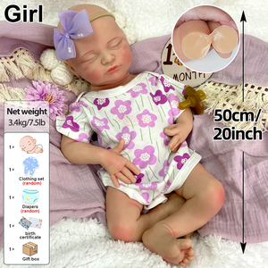 Muñeca Reborn <span class=keywords><strong>de</strong></span> Silicona Laura <span class=keywords><strong>de</strong></span> 20 Pulgadas, Chupete Disponible, Cuerpo Gordito, Juguetes <span class=keywords><strong>de</strong></span> Regalo <span class=keywords><strong>de</strong></span> Cumpleaños para Niños - Product Image 3