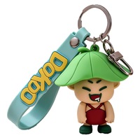 Porte-clés personnalisé en PVC avec mini personnage et dragonne de marque pour articles d'anime