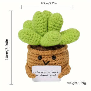 Crochet fait main poupée de tournesol positive Crochet avec carte tournesol coeur fleur rempotage tricot fleur tricot fleur en pot - Product Image 4