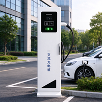 Borne de recharge AC, chargeur de véhicule électrique à une seule prise avec écran tactile et lecteur de carte, Type 2, utilisation en extérieur sur parking