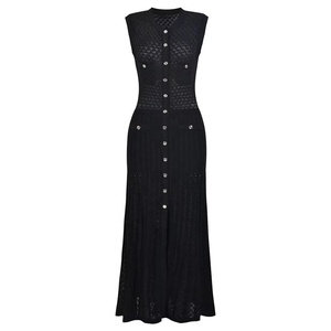 OUDINA <span class=keywords><strong>Abito</strong></span> Lungo Estivo da Donna <span class=keywords><strong>in</strong></span> <span class=keywords><strong>Maglia</strong></span>, Elegante e Casual, Senza Maniche con Pieghe, Produzione all'Ingrosso - Product Image 4