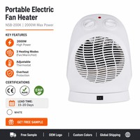 Radiateur Tour Portable Incurvé avec Thermostat, Chauffage d'Espace 3 Modes, 2000W, Protection Contre la Surchauffe, Résistant au Feu, CE ROHS ERP, Pour la Maison