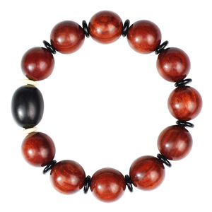 Bloodwood Beads <b>Bracelet</b> 15mm Round Wooden Prayer Beads Unisex Fashion Jewelry - Product Image 5