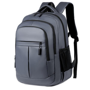 High Quality <b>Stylish</b> Multifunctional Laptop <b>Backpack</b> Custom Logo <b>Waterproof</b> PU with Polyester Lining Zipper Closure for Travel - Product Image 1