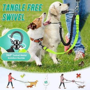 Guinzaglio Doppio per Cani PetBonus - Guinzaglio Doppio Senza Grovigli con Strisce Riflettenti, Guinzaglio Resistente in Nylon per Passeggiare e Addestrare 2 Cani - Product Image 4