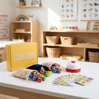 Jeu de dés éducatif personnalisé en papier écologique avec cartes illustrées et clochette pour enfants