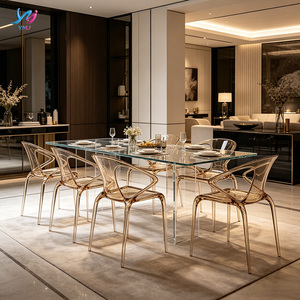 Sedia da pranzo moderna trasparente in resina <span class=keywords><strong>per</strong></span> esterni, stile ponte, popolare, <span class=keywords><strong>per</strong></span> hotel, casa e soggiorno - Vendita all'ingrosso - Product Image 4