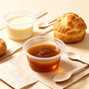 Contenedor de Condimentos Desechable Antiderrames, Vaso de Plástico Transparente para Salsas para Llevar - Product Image 1