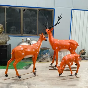 Escultura de Vidrio Pintado Geométrica para Jardín y Paisaje Exterior, Modelo Animal, Decoración de Superficie, Adornos Grandes para Inmobiliarias - Product Image 1