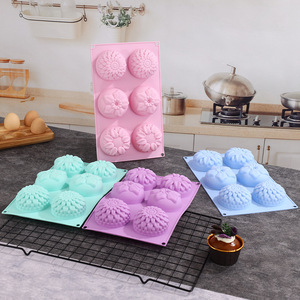 <b>Silicone</b> Cake Mold 6 Cavity Sunflower Shape Food Grade Baking Pastry <b>Tool</b> For DIY Cake Soap Making - Product Image 2